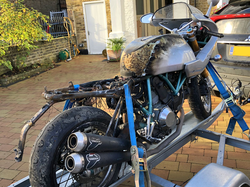 Ducati Paul Smart burned up